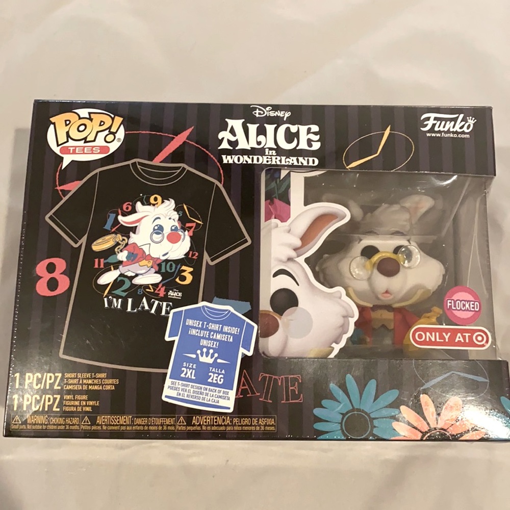 Funko Pop Tee- White Rabbit/Alice in wonderland